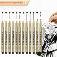 Pigment Liner Micron Pen Set Neelde Drawing Pens lot 005 01 02 03 04 05 08 1.0 Brush Art Markers Fineliner Sketching Pen