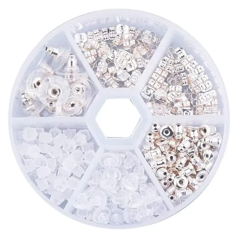 260pcs Set Pierced Earrings Jewelry Kit Ear Safety Back Pads Pierced Earring Backs Clear Earring Backs Earrings