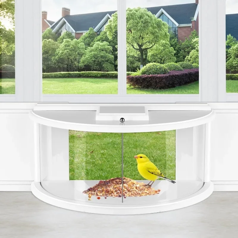 

Sill Bird Feeder 180° Clear View Window Tray Bird Feeder, Inside Window Bird Feeder for Watching in Bedroon, Durable