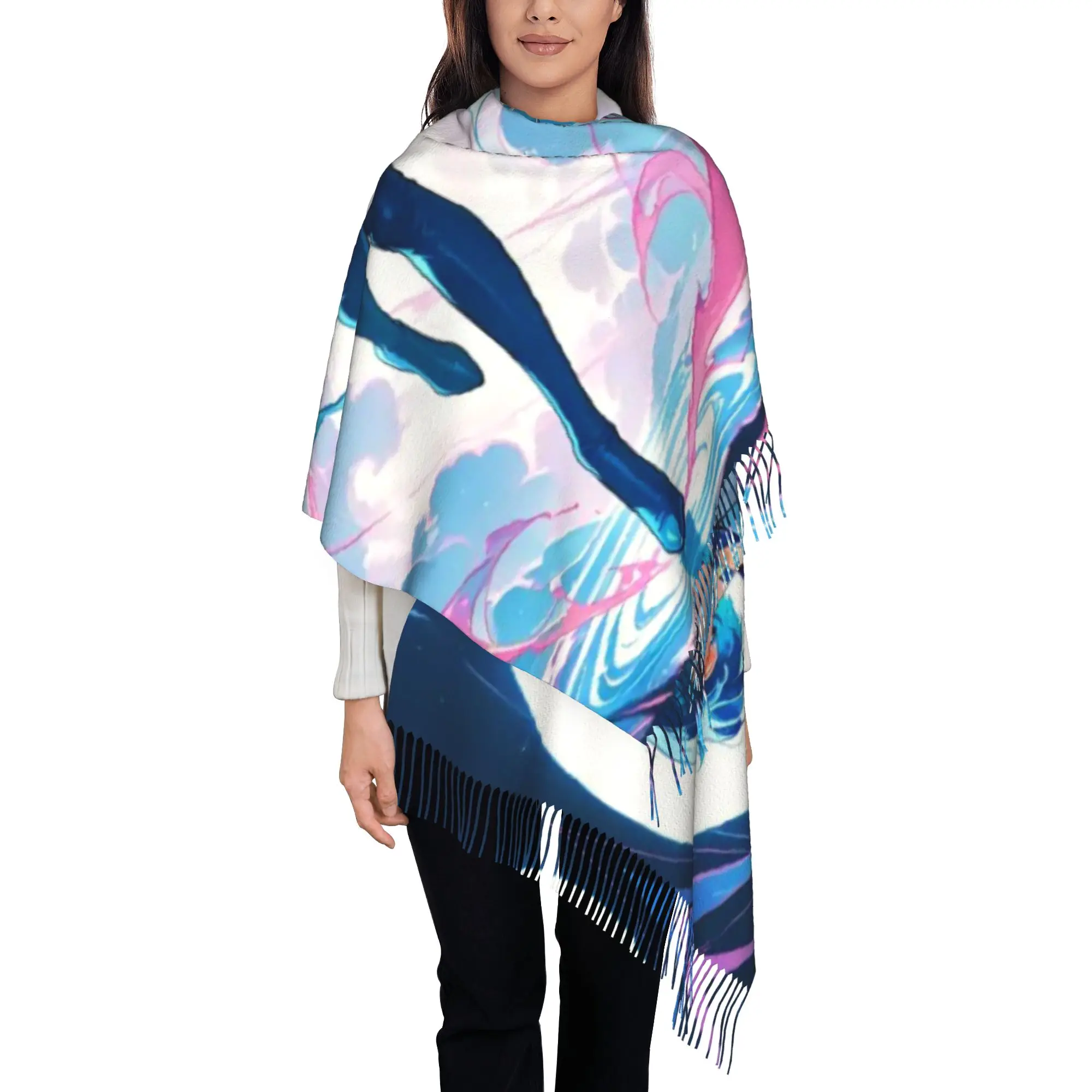 Sailor MercuryTassel Scarf S-Sailor Moon In Autumn Winter Casual Integrated Warmth Preservation Gift Scarf