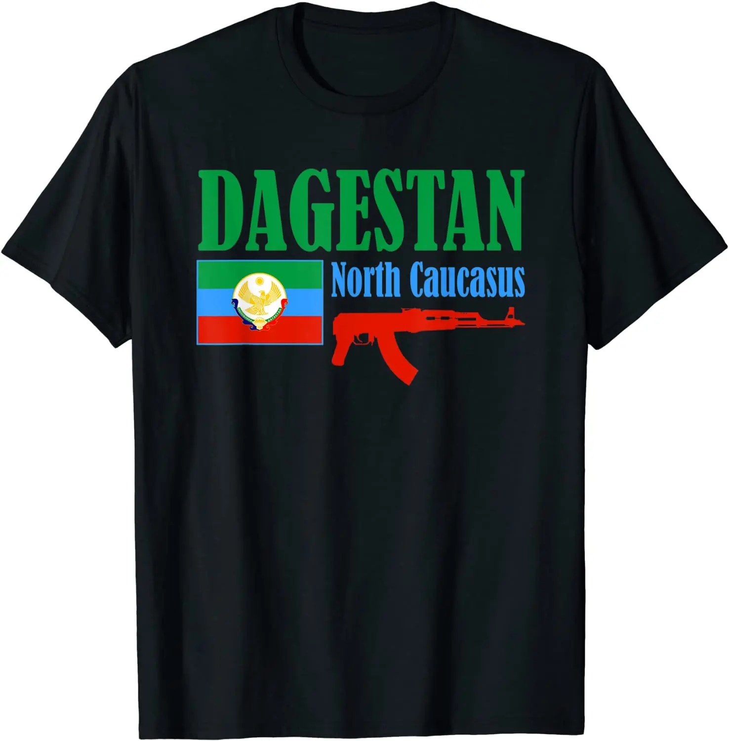 

Dagestan Flag Proud Fighter T-Shirt. Summer High Quality Cotton Short Sleeve O-Neck Mens T Shirt New S-3XL