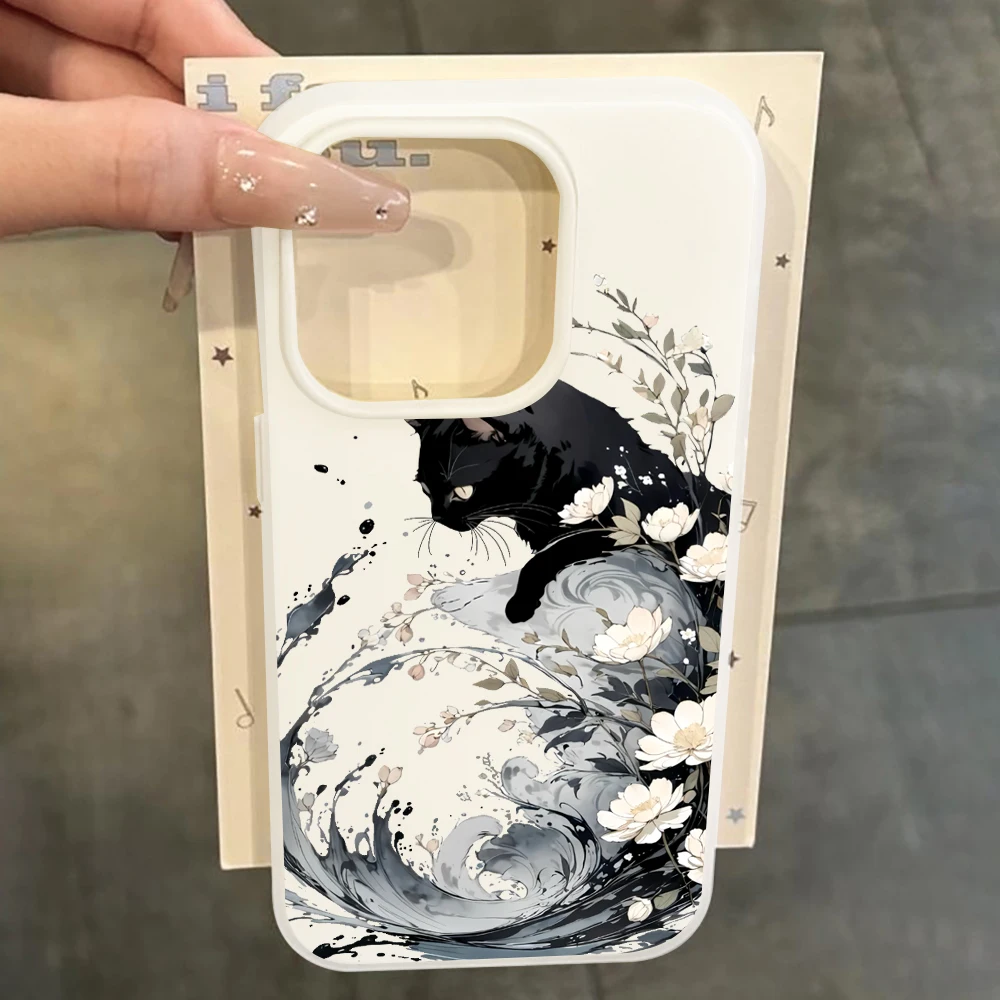 Für Samsung Galaxy S21 S26 S25 S24 S23 S22 Ultra Plus FE Hülle Künstlerische Wellen-Katzen-Abdeckung Für A37 A36 A54 A55 A56 Staubdichte Hülle – Detail 4