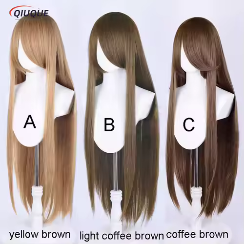 80 Colors 100cm Long Straight Cosplay Wig Anime Compatible Universal Omopinenet Heat Resistant Synthetic Hair Wigs + Wig Cap - Image 11