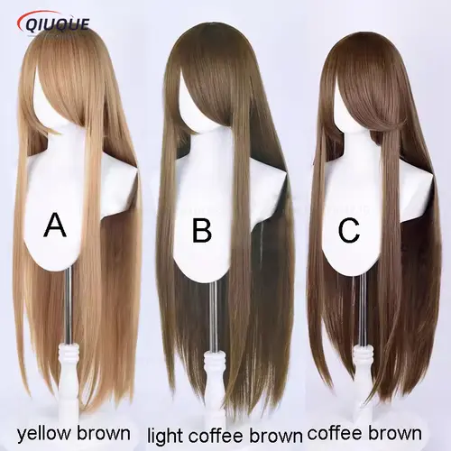 80 Colors 100cm Long Straight Cosplay Wig Anime Compatible Universal Omopinenet Heat Resistant Synthetic Hair Wigs + Wig Cap - Image 11