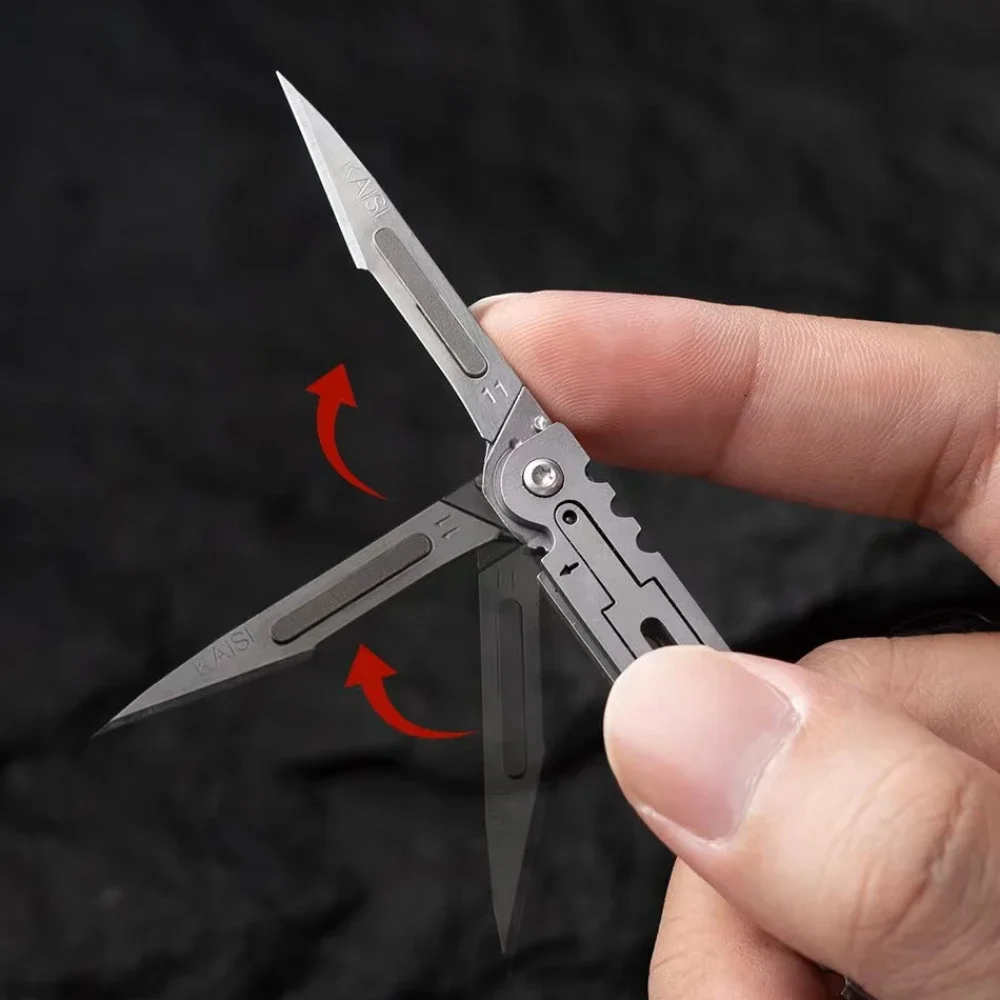 Portable Mini Folding Unboxing Knife High Hardness Sharp Surgical Knife Keychain Detachable Express Delivery Replaceable Blade