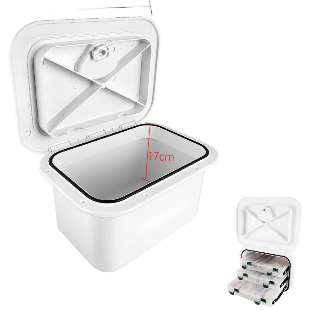 Marine Storage Box Deck Hatch Cover Yacht Inspection Lid Bait Organizer ABS Tool For Boat Fishing Tackle Gear Accessories