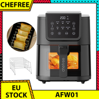 Chefree AFW01 6 in 1 Air Fryer Toaster, 5L Capacity, 1500W Power, Rapid Air Circulation, Visible Window, LED Touchscreen