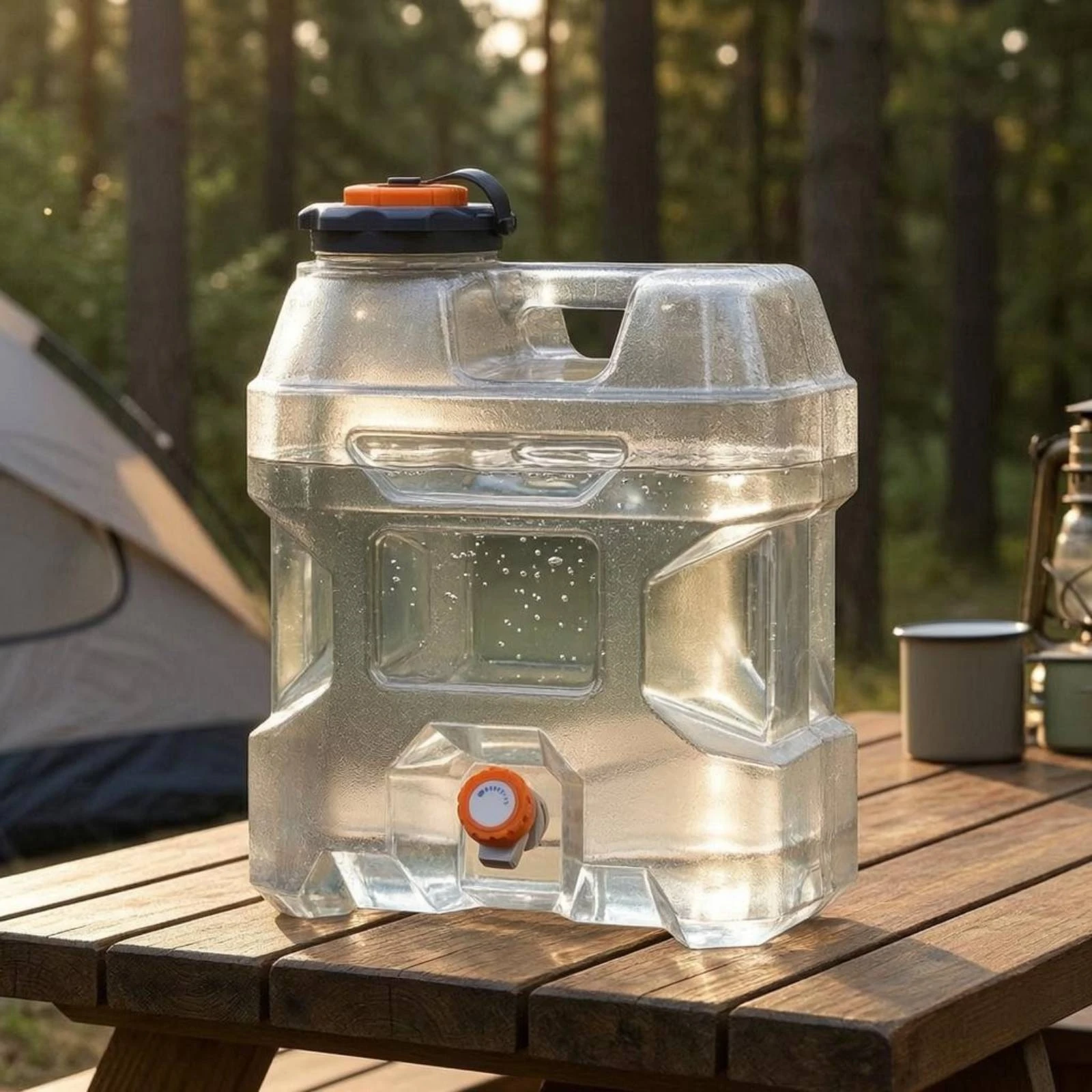 Water Storage Container Built-in Handle Tap Water Container Liquid Dispenser Wide Opening Long-Lasting