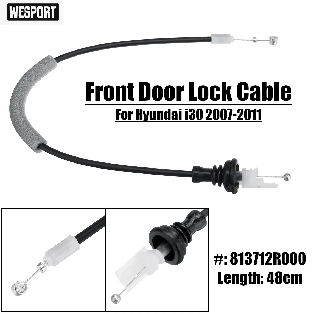 Cable de cerradura de puerta delantera izquierda derecha del coche 813712 R000 para Hyundai i30 2007 2008 2009 2010 2011