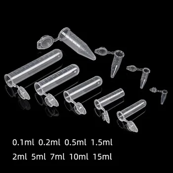 ห้องปฏิบัติการพลาสติกหลอด Centrifuge EP หลอดทดสอบ 0.1 0.2 0.5 1.5 2 5 7 10 15ml PCR หลอดสําหรับไวรัสตัวอย่างโรงเรียนการทดลอง