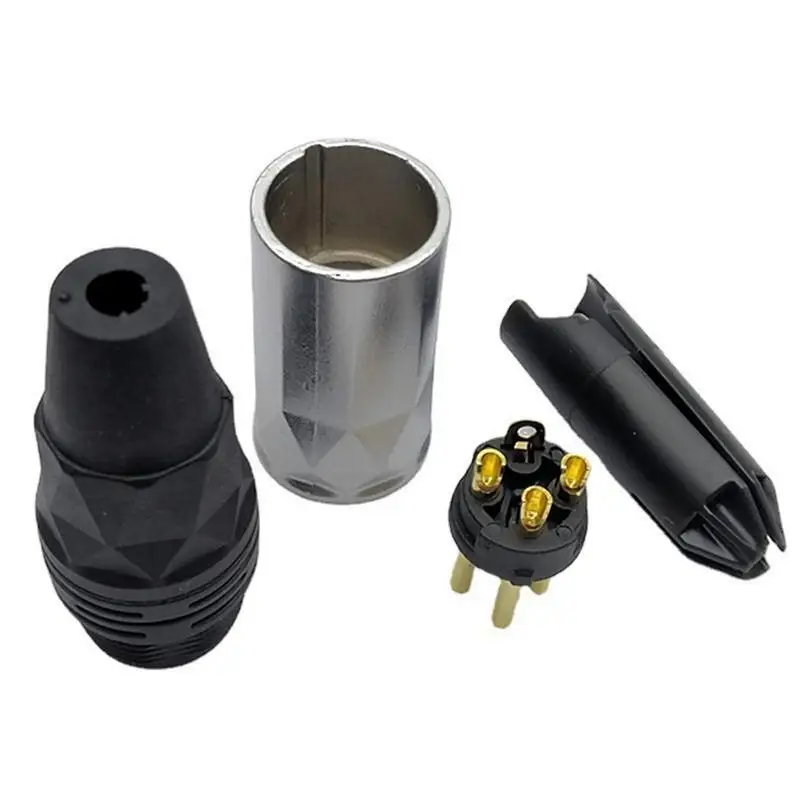 XLR Connectors 3 Pin Male Connectors XLR Audio Male Jack  Audio Equipment with Chrome Plating Professional XLR-F Socket Plug