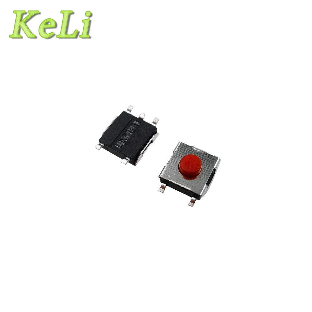 100 buah/lot 6*6*3.1 SMD tombol tekan taktil sesaat sakelar 4pin kepala merah tembaga antiair 6x6x3.1 sakelar Monitor LCD
