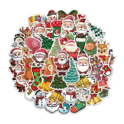 50PCS Christmas Stickers Snowman Santa Claus Exquisite Handheld Account Material Phone Case Laptop Luggage Bottle Waterproof