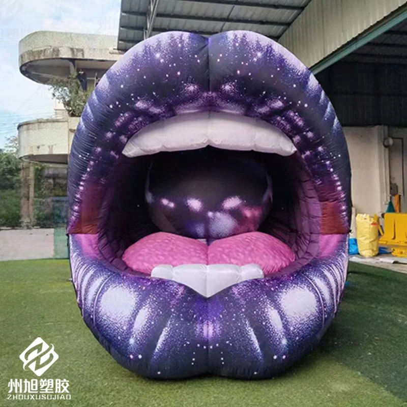 Inflatable mouth with blower, outdoor square shopping mall large-scale event decoration prop