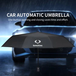 For SsangYong Kyron Rexton tivoli Actyon korando Rodius Musso Car Fully Automatic Folding Umbrella Sunshade Auto Accessories