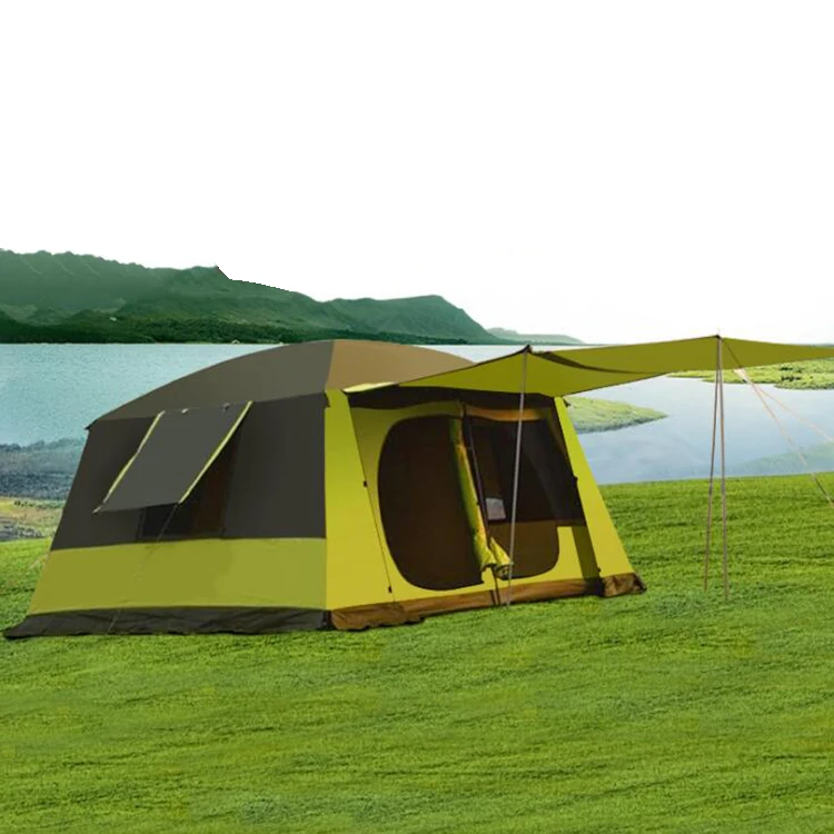 Outdoor Camping Large Gazebo Sun Shelter Outdoor 8-12 Person Ultra-large Tent Anti-UA Double Layer Waterproof Tents