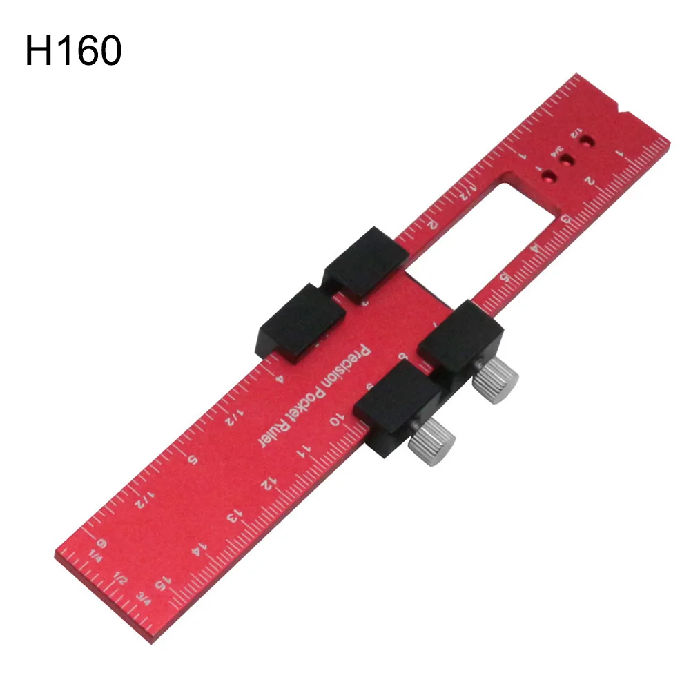 Woodworking Tools Ruler Precision Ruler Slide Ruler T-Track Metal Slide Stops Multifunction Movable Angle Ruler