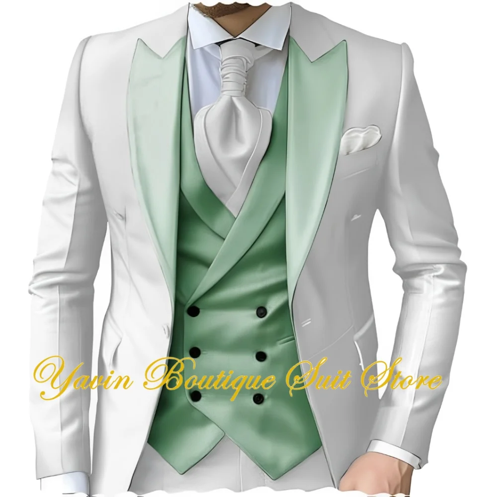 Mens 3 Piece Slim Fit Suit Wedding Prom Tuxedo Suit for Men Formal Business Elegant Suits