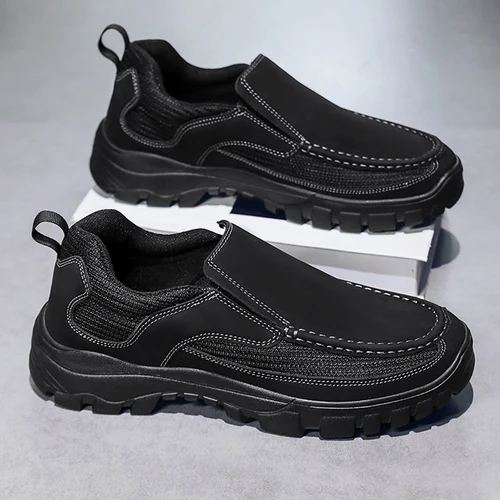 남성용 경량 운동화, 가을 야외 캐주얼 신발, 플랫폼 슬립온 로퍼, 플러스 사이즈 레트로 남자 신발