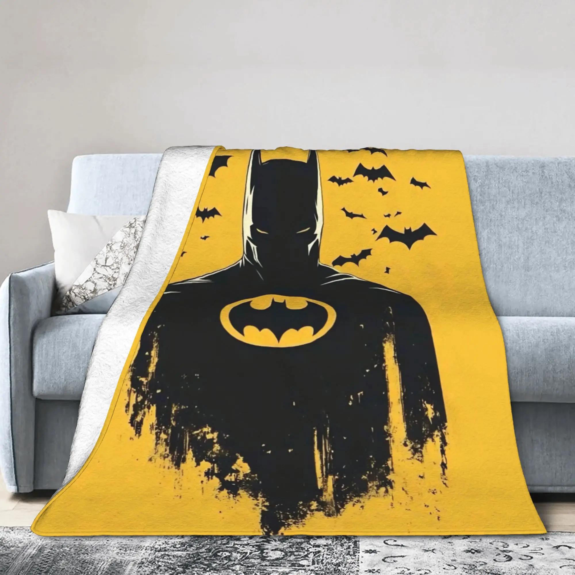 Bruce Wayne Batmans Blanket  Plush Throw Blankets Summer Air Conditioning Decoration Soft Warm Bedsprea, - view 2