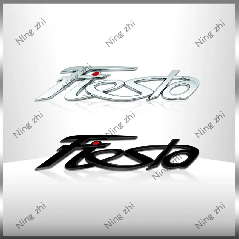 Car Styling Black Silver Fiesta Emblem Badge Auto Rear Trunk Letter Sticker Tail Badge Decoration Accessories