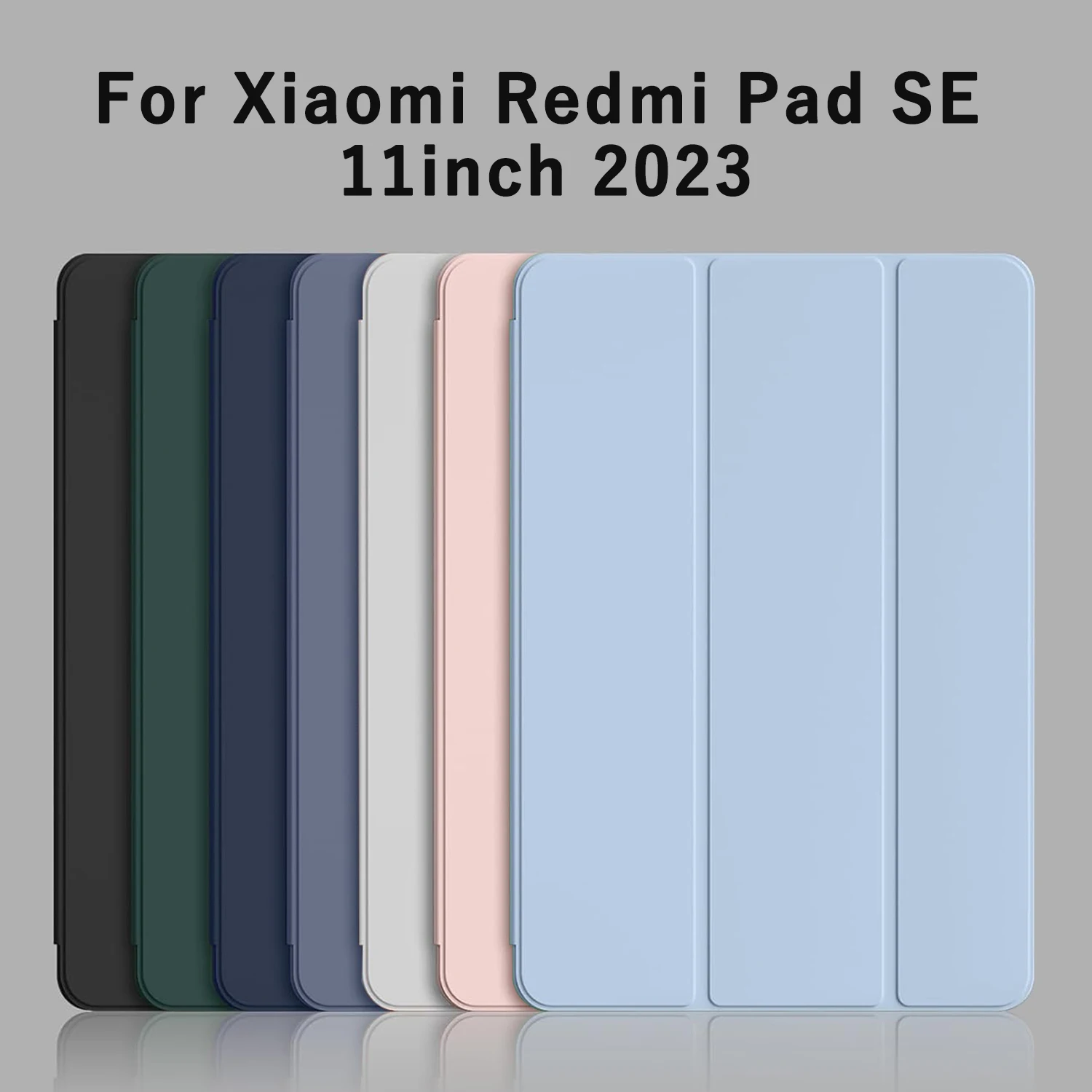 Tri-fold Flip Case For Xiaomi Redmi Pad SE 11 inch 2023 Magnetic Stand PU Leather Protective Cover Auto Sleep/Wake up