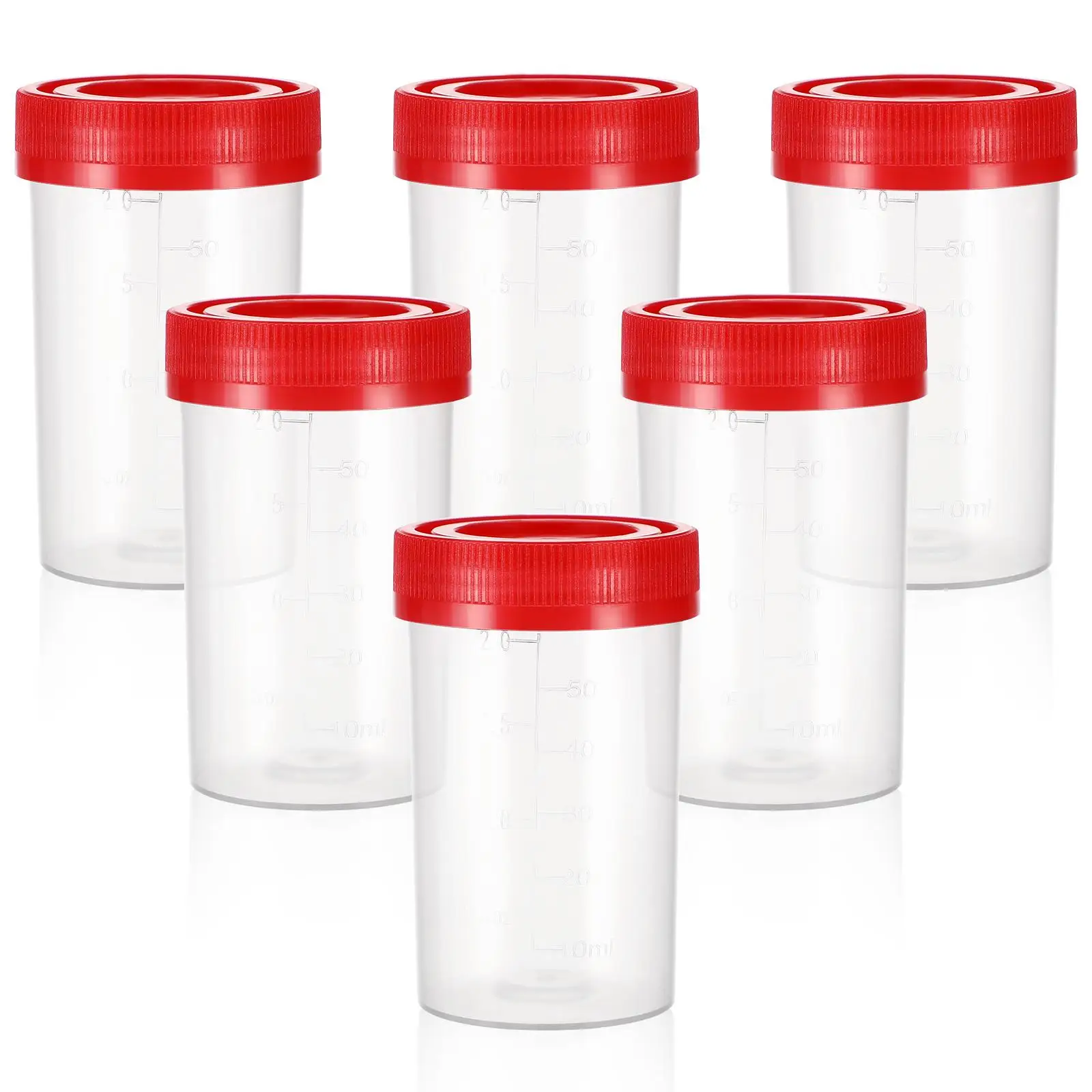 

10 pcs Medical Sample Cups Urine Specimen Bottles 60ml Leak Proof Containers for Testing Cytology Preparation