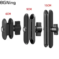 Aluminum Double Socket Arm 1 Inch Ball Head Mount Clamp for RAM Mounts for GoPro Insta360 Camera Motorcycle Bike Phone Holder