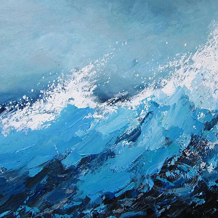 Waves Rolling  Natural Landscape Oil Painting Handmade Oil Painting  Home  Decoration For  Living Room Dining Room Bedroom Mural