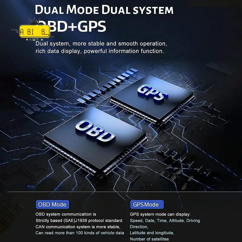

ABIB -A500 GPS HUD Head-Up Display OBD Speedometer Universal Durable Easy Install Easy To Use