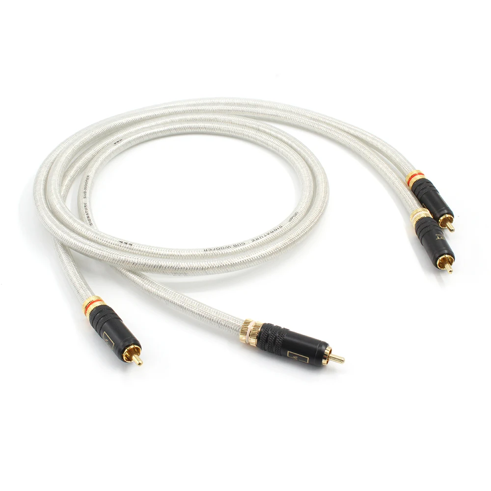 

New QED Signature 5N OCC Silver-Plated hifi audio Interconnect Cable with WBT-0144 gold plated connector