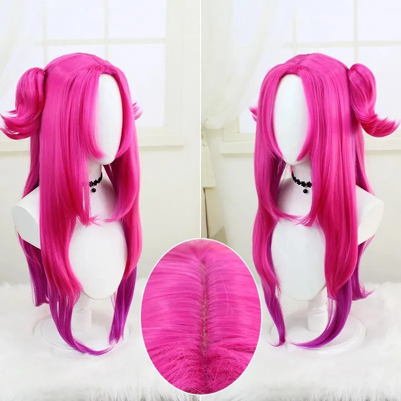 

Candy 2025Heartsteel Alune Cosplay Wig Game LOL Gradient Long Two Braids Heat Resistant Synthetic Hair Halloween Role Play Costu