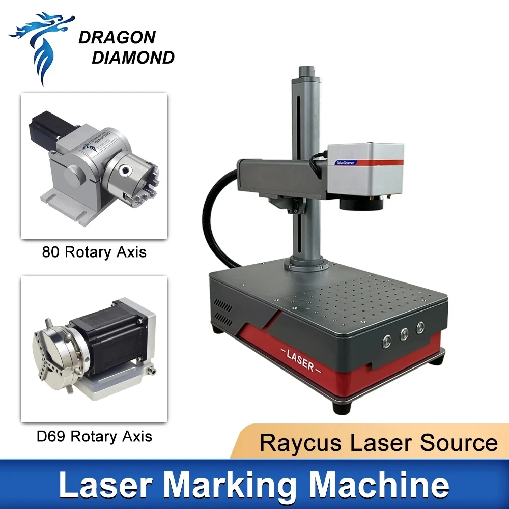 

20W 30W Raycus Fiber Laser Marking Machine 70-150mm Working Area For Stainless Steel Aluminum Gold Copper Silver Metal Engraving