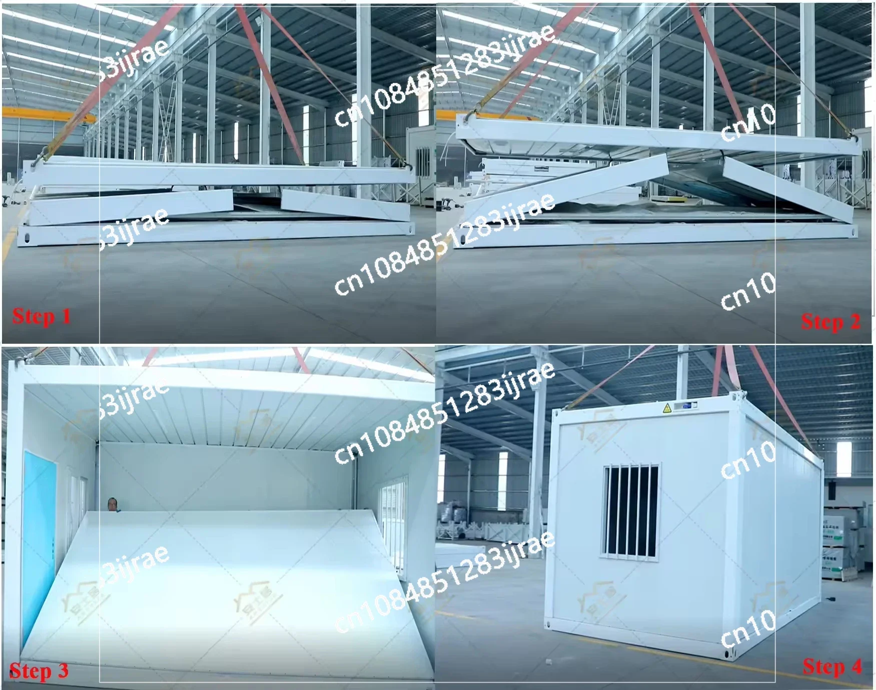 Double-wing Folding Box Movable Room Modular Prefabricated Portable Foldable Homes 20ft Office Folding Container House