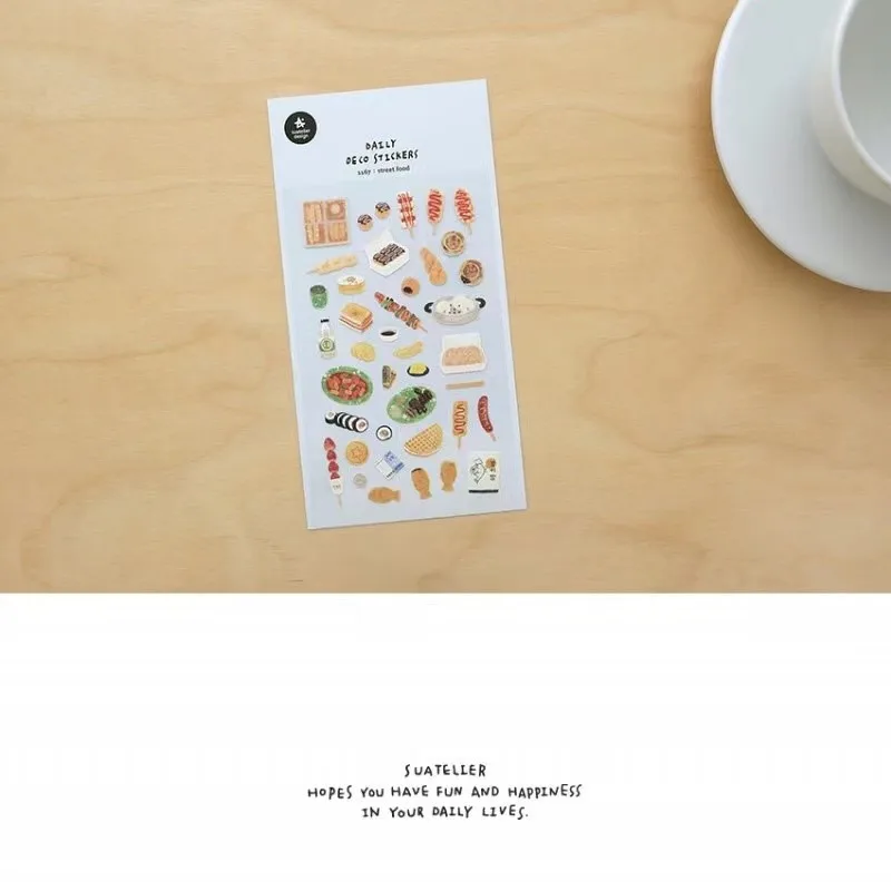 Korea Origin Sticker Suatelier Street Food 1167 Junk Journal Cute Foods Scrapbooking Paper Adhesive Stickers Supplies Craft