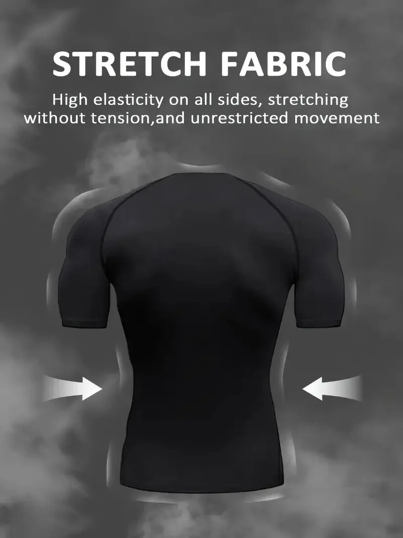 Herren Kompressionshemden Fitness Snake Print Gym Shirts Quick Dry Rashguard Kurzarm Sportbekleidung Jogging Tops T-Shirts Sommer – Detail 6