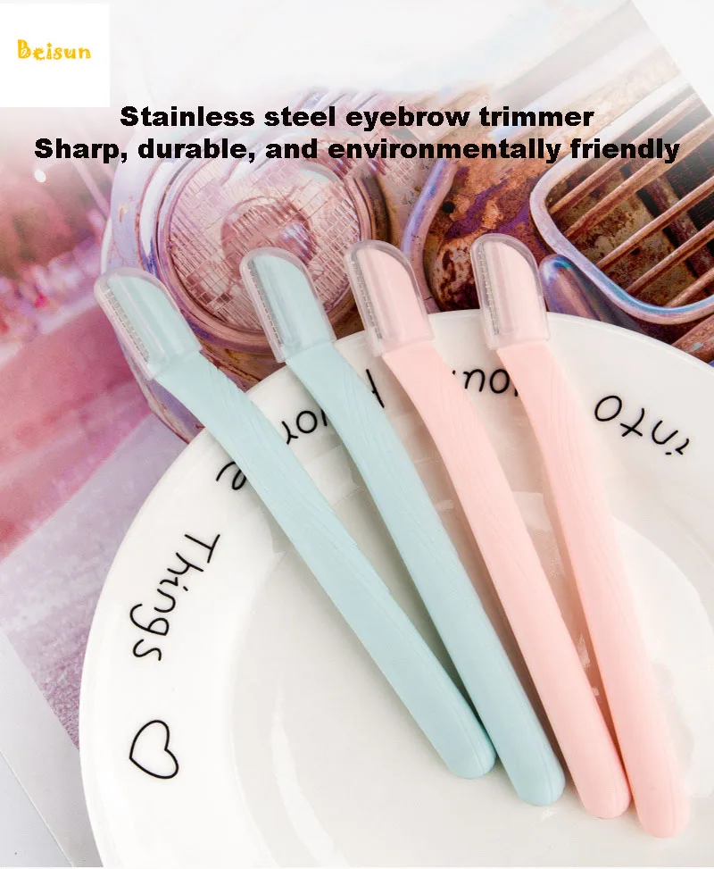 

Women's Macro Eyebrow Scraper Stainless Steel Blade Eyebrow Scraper Multifunctional Hair Scraper Beauty Tool