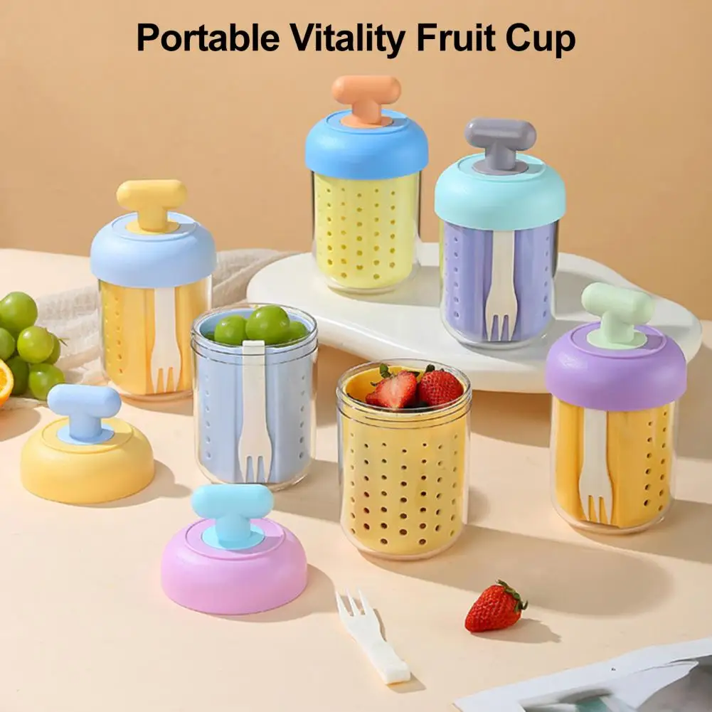 Breakfast Fruit Cup Food-grade Pp Container Portable Overnight Oats Jar with Built-in Fork Microwave-safe Salad Bowl for Meal