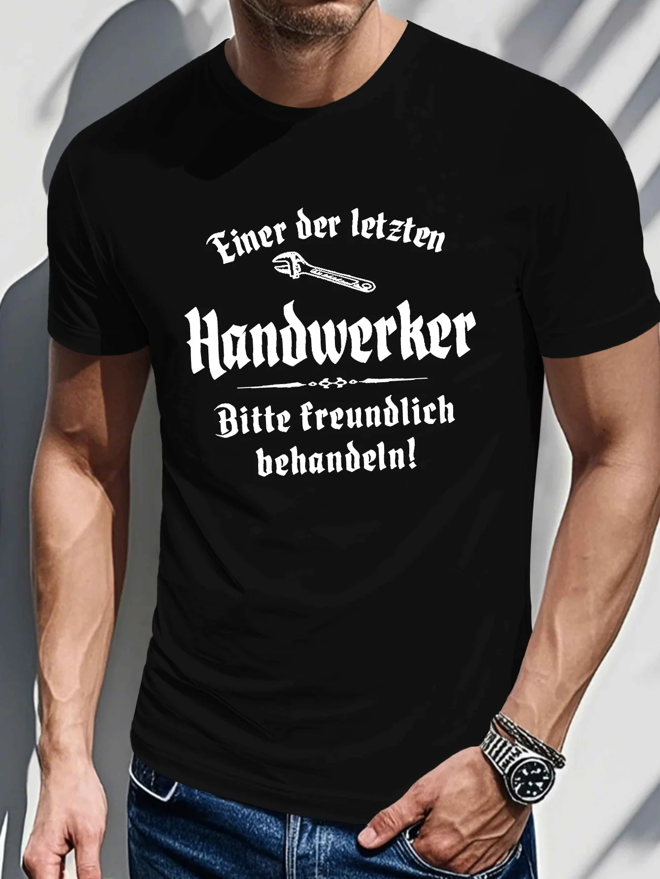 

German Craftsman MenS Summer Short Sleeve TShirt Fashion Tshirt Round Neck Short Sleeve