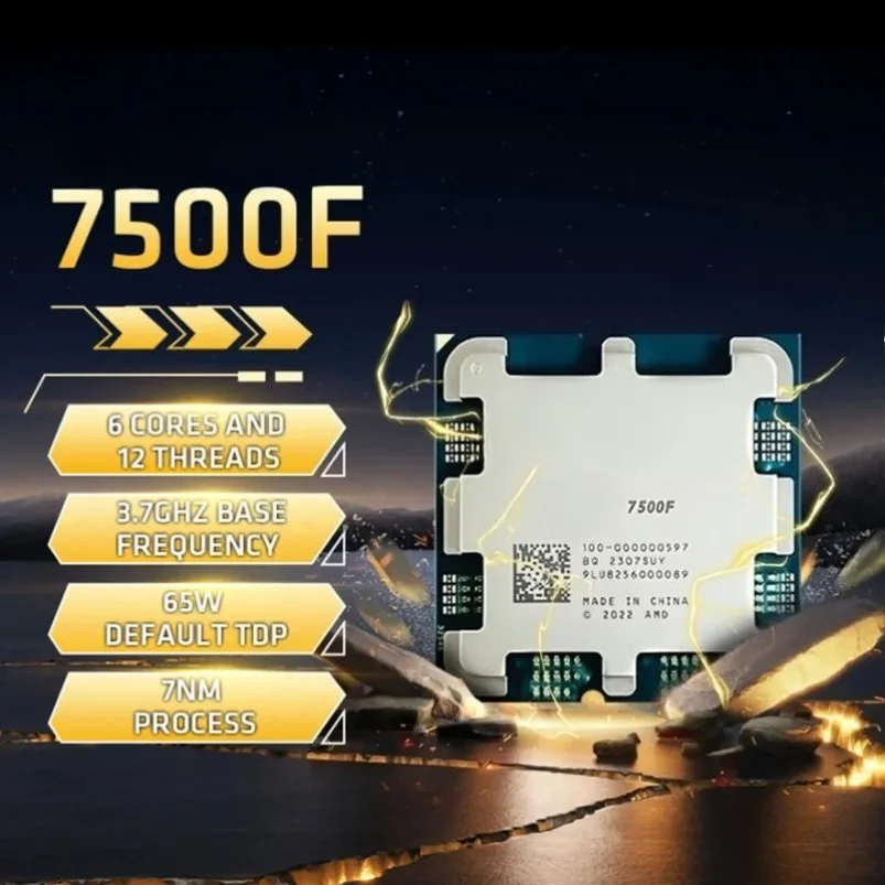 New Boxed 7500F R5 CPU Processor 6 Core 12 Thread 65W 5nm Slot AM5 Processor