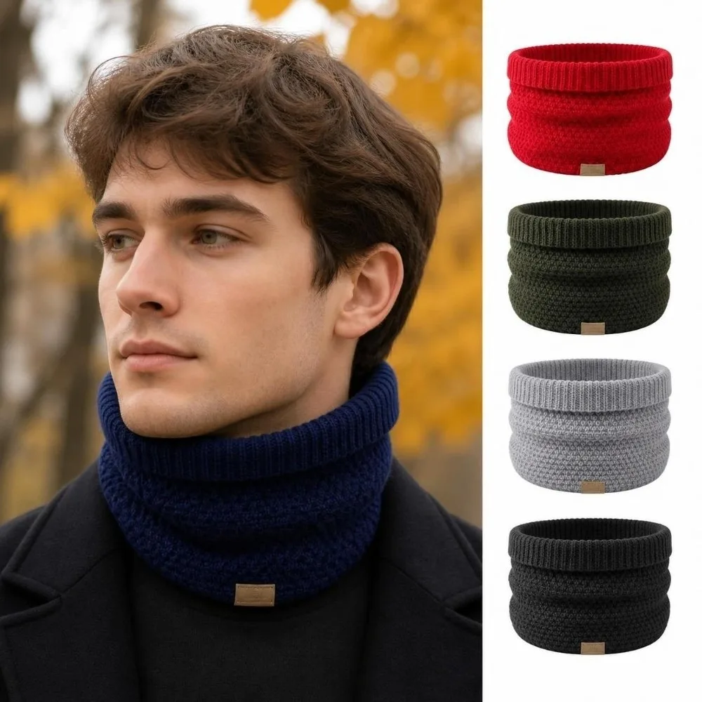 Comfortable Lined Neck Gaiter Thermal Warm Thick Knit Neck Warmer Windproof Soft Circle Scarf For Men Women