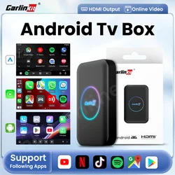 2024 CarlinKit Android 10 Tv Box Lite CarPlay Android auto inalámbrico Adatper para reproductor multimedia de coche Netfilx Youtube IPTV Spotify