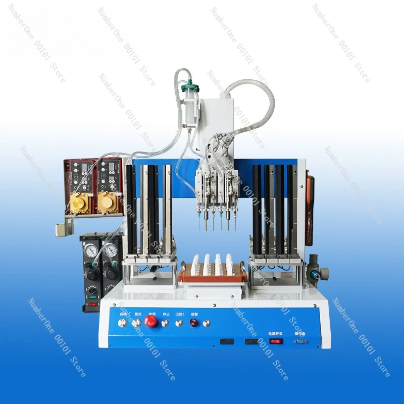 Double-Head Glue Dispensing Magnet Mounting Machine Bluetooth Earphone Charging Box Automatic Glue Dispensing Automatic Magnet M