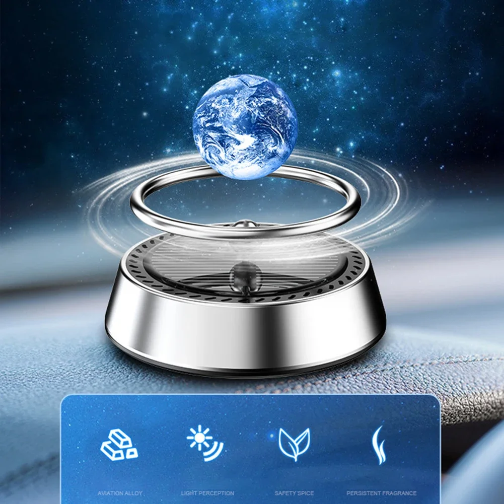 Solar Rotating Car Air Freshener Auto Air Freshener Rotating Interstellar Ball Car Deodorant Vehicles Interior Decor Homes