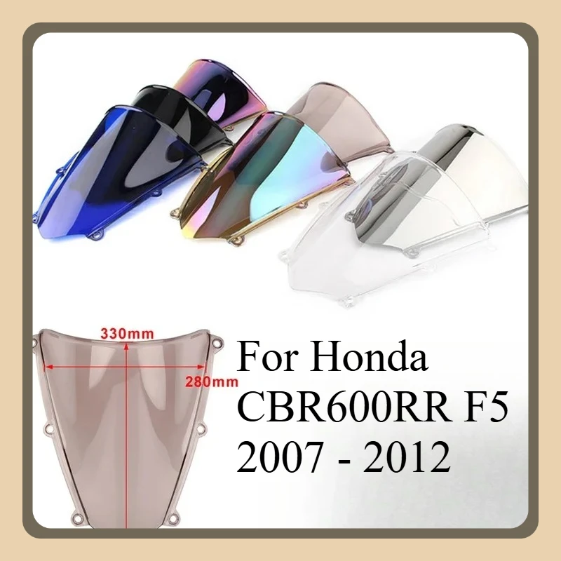 

Ветровой дефлектор мотоцикла для Honda CBR600RR F5 2007-2012, защита лобового стекла с двойным пузырьком, ветровое стекло 2008 2010 2011 2009