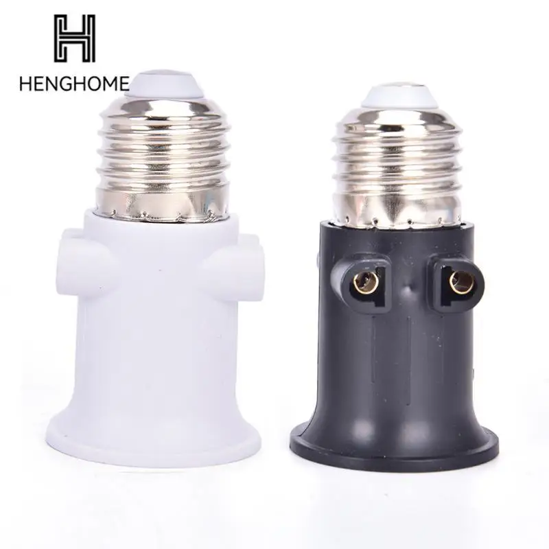 1pcs E27 EU LED White Black Bulb PBT Lamp Holder Light Socket Used Into 2-pin Plug For Home Studio Photographic Bulb Adapter