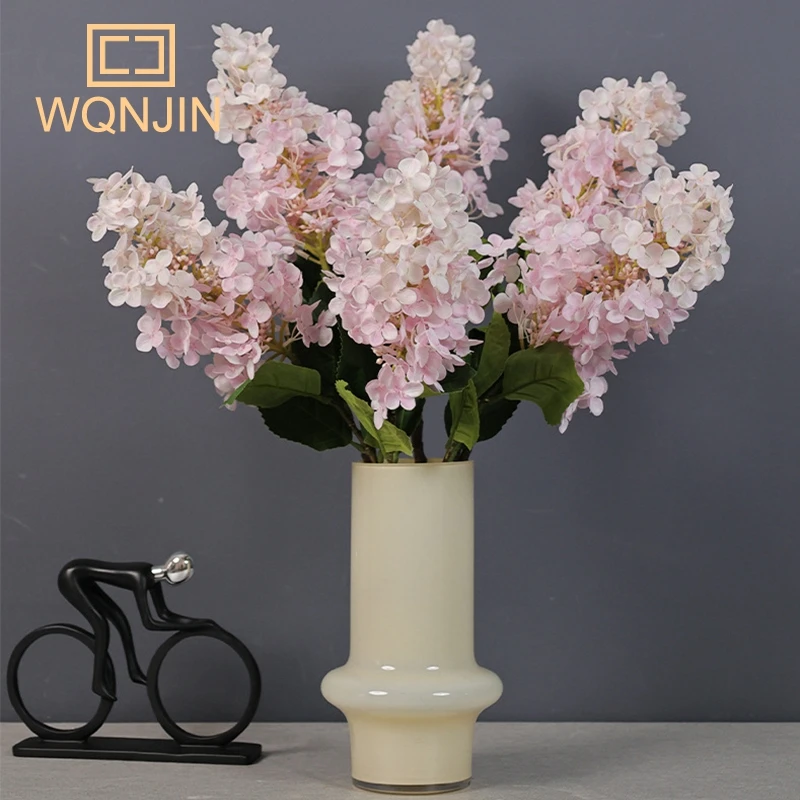 Künstliche lila Hortensie Blumen Zweig Hochzeit liefert Anordnung Wohnzimmer Weihnachten Dekor Zubehör Party Event Requisiten