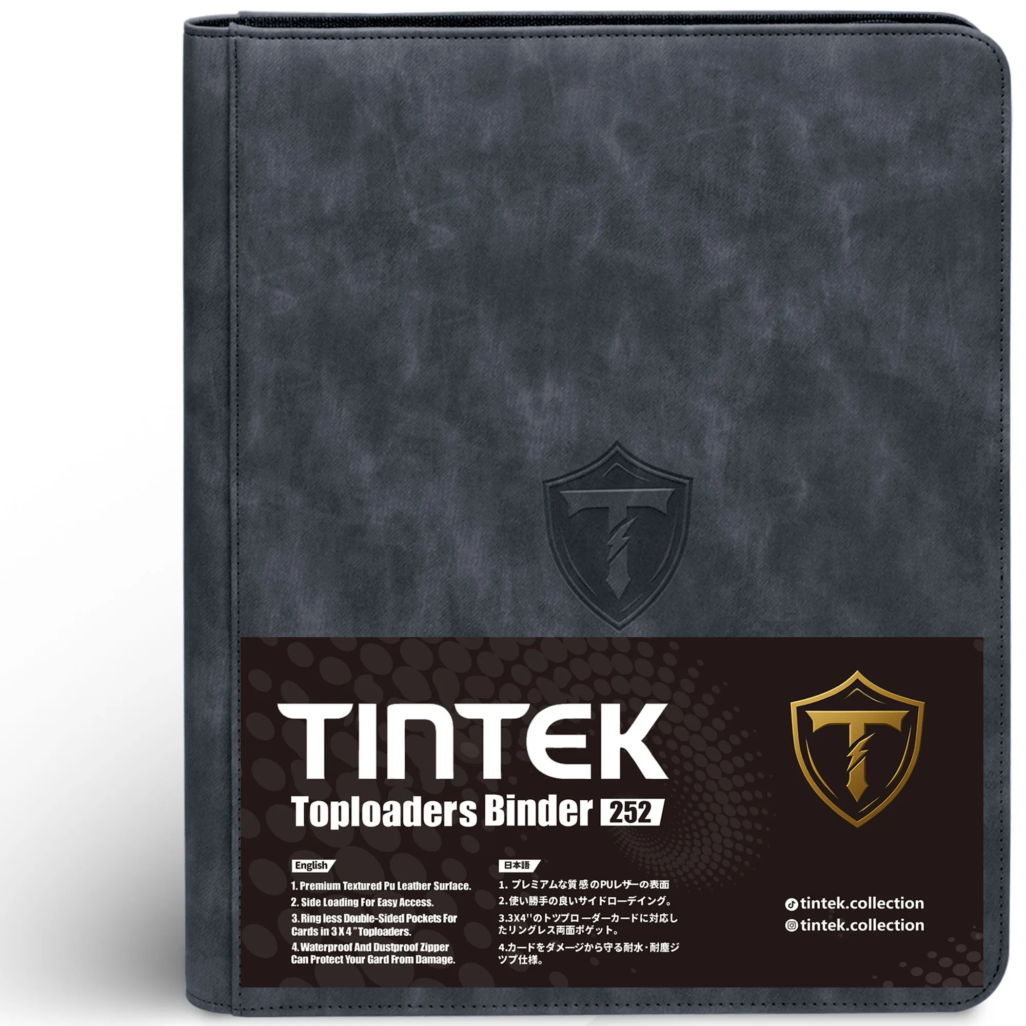 Toploader Card Binder, 9-Pocket Album fits 3x4'' Top Loaders, Double-Sided Display Case for PTCG/MTG/Sports Cards (Black)