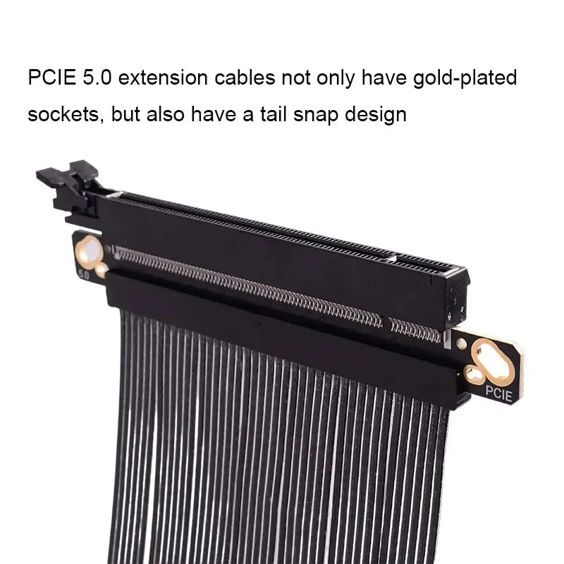 ADT PCIe 5.0 x16 180° Parallel GPU Riser Cable Silver-Plated High-Speed Lossless Gen5 Extension Flat Ribbon for ITX/SFF Build