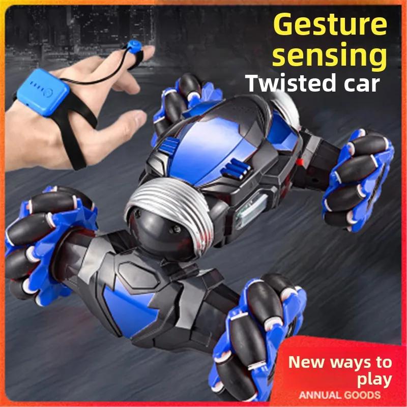 سيارة حيلة تعمل بالتحكم عن بعد مع الضوء والموسيقى للأولاد لعبة سيارة التسلق مادة بلاستيكية للأعمار من 3 سنوات فما فوق